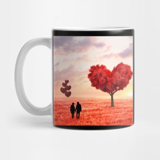 Valentine Wall Art - Picture of love - Unique Valentine Fantasy Planet Landsape - Photo print, canvas, artboard print, Canvas Print and T shirt Mug